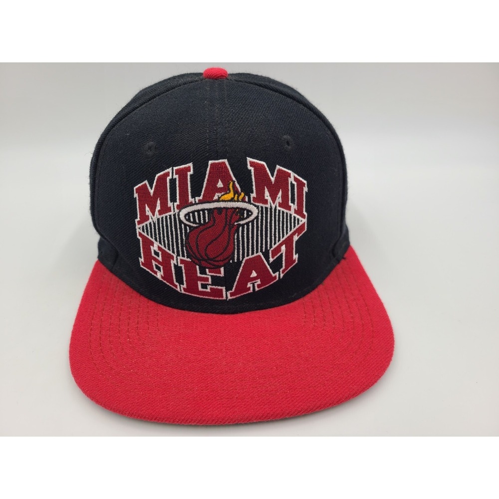 Miami Heat Adidas Trefoil Snapback Hat Cap Men Women NBA Basketball Black Red